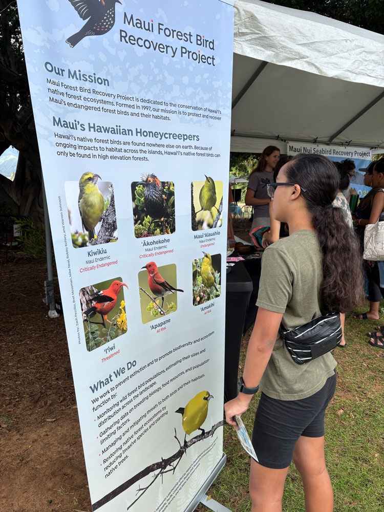 girl in front of display